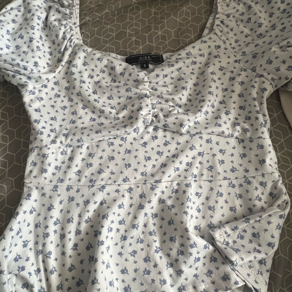 blue flower dress shirt